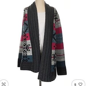 Urban Outfitters Ecote Women's boho Multicolor Open Front Cardigan Sweater S